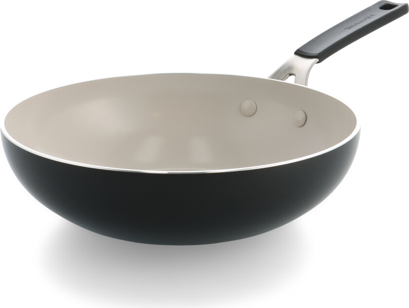 Coloured Aluminum Wok - Matte Black - 28 cm