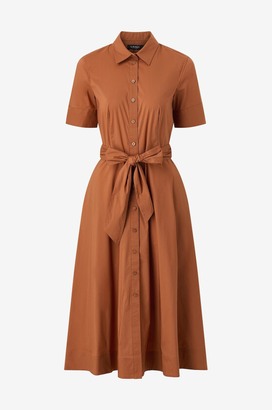 Skjortekjole Silky Strtch Cotton-wvn - Rød