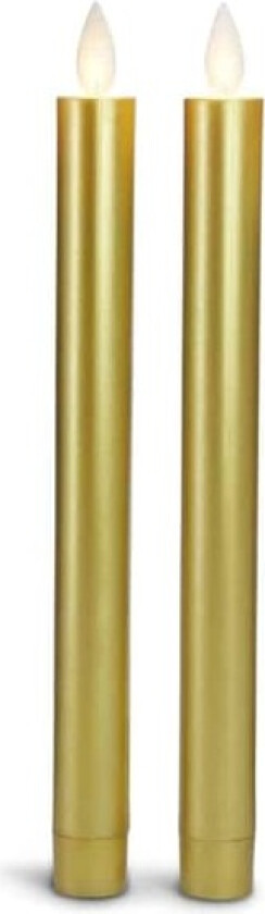 LED kronelys plast - 2 stk. - 22,2 cm - m/3D-flamme - (flere farger)
