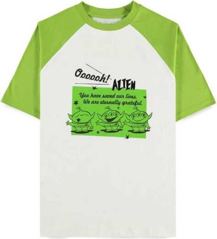 Disney T-skjorte - 5 - Aliens - S til XXL - Herrer - hvit-grønn