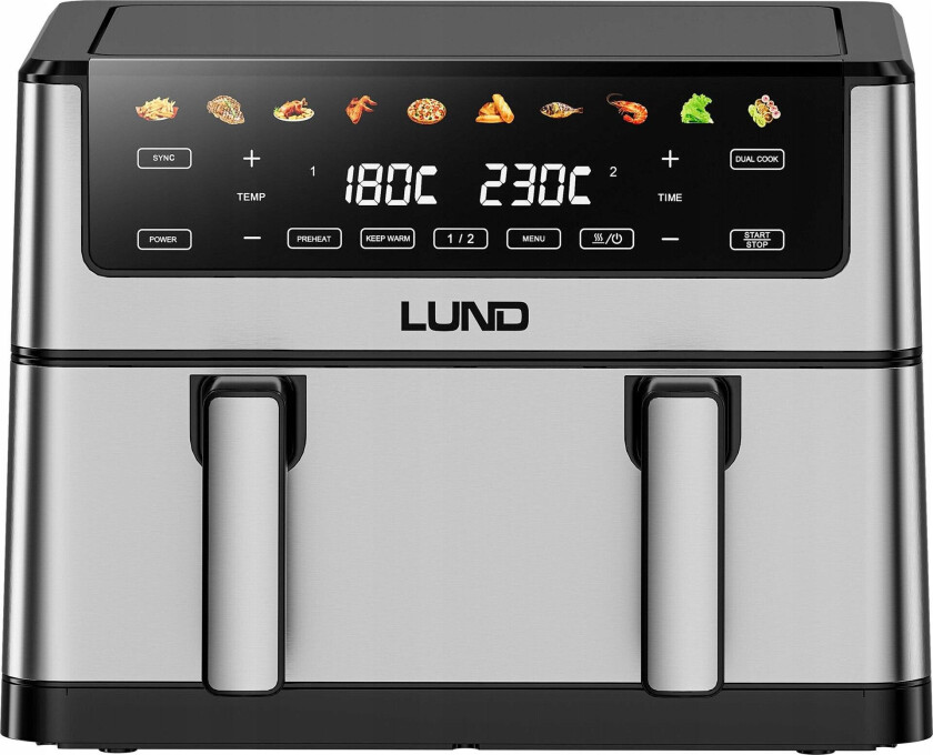 Lund 67595 Airfryer - 10L, 2600W, Grill og Baking