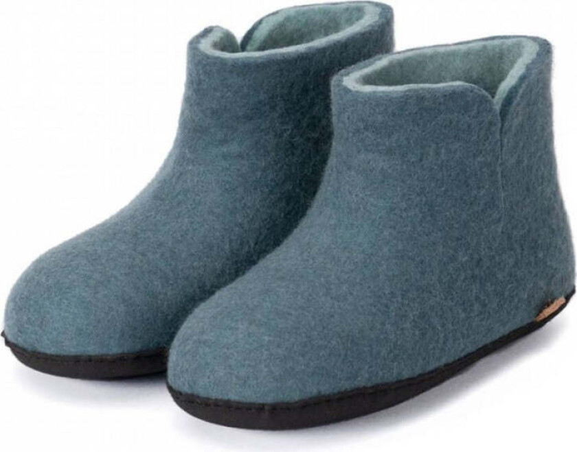 Tova - Ulltøfler Boot Ankel Fjordblå