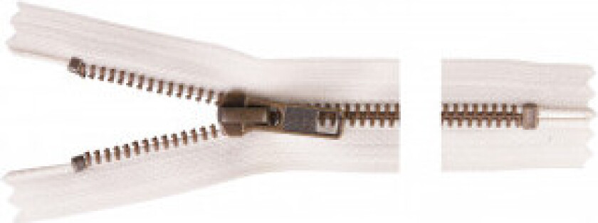 Glidelås Antikk Messing 15cm 6mm Natur