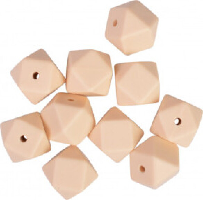 Perler Geometriske Silikon Beige 14mm - 10 stk