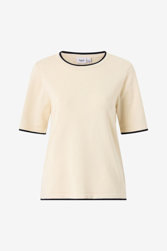 Genser MilaSZ Contrast Stripe SS Pullover - Hvit