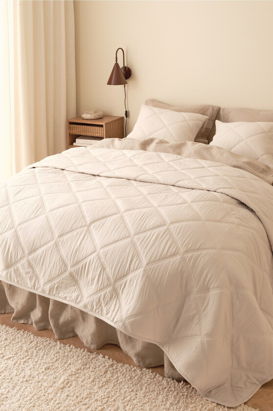Sengeteppe Heaven Check - Beige