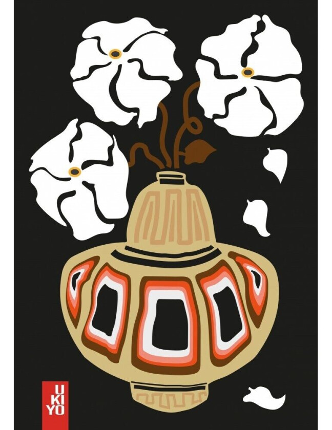 Ukiyo Vase Flower Black - 30x40 cm