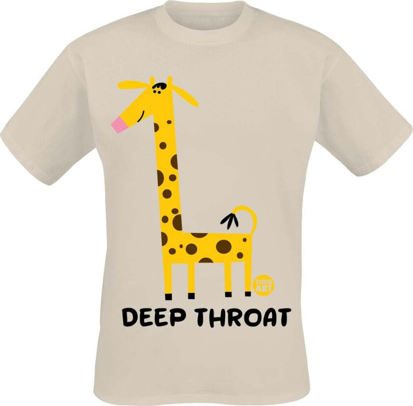 Fun T-skjorte - Deep Throat Giraffe - M til 3XL - Herrer - sand