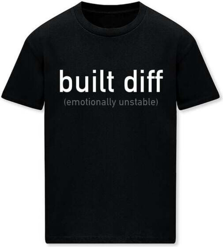 Fun T-skjorte - built diff - M til 3XL - Herrer - svart