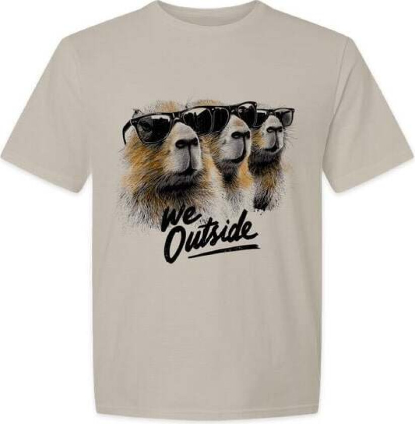 Fun T-skjorte - We Outside - M til 3XL - Herrer - sand