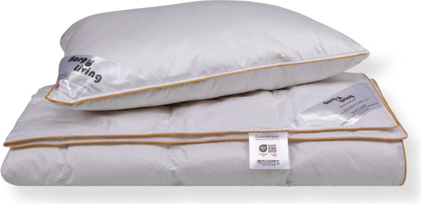 Dyne- og putesett med gåsedun - sommerdyne - 140x220 cm + 60x63 cm