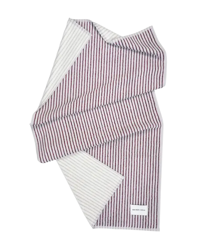 Dual Stripe Gjestehåndkle Lilac Bordo 30x50 cm