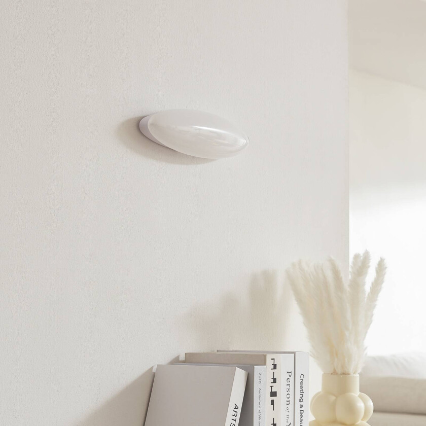 Leihlo LED-vegglampe, oval, hvit