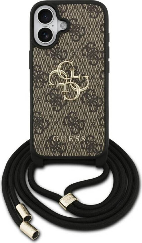 4G Big Logo Cord Stap Crossbody-etui til iPhone 17 – brun