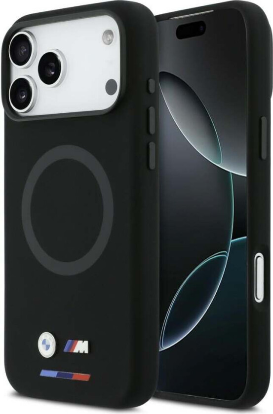 M-logo i silikon, MagSafe-etui til iPhone 17 Pro Max – svart