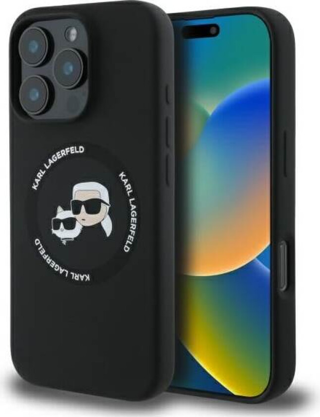 KLHMP16XSKCHTCK iPhone 16 Pro Max 6,9" svart/svart silikon hardcase, MagSafe