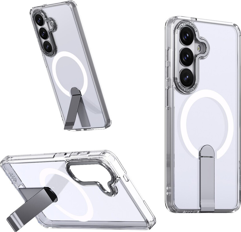 Hybrid Armor X-etui til Samsung Galaxy A36 / A37 med stativ, kompatibelt med MagSafe – gjennomsiktig