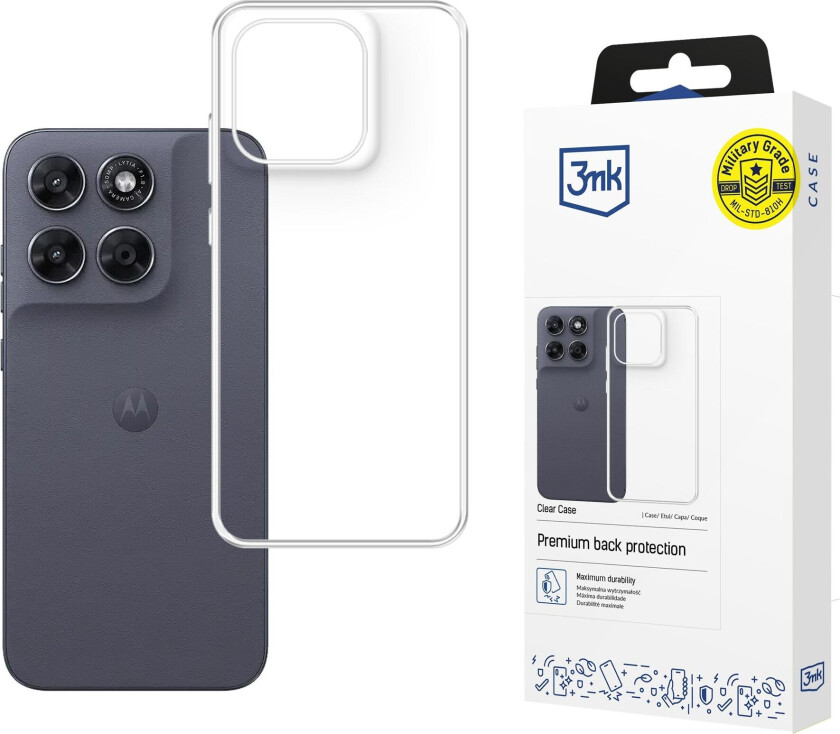 3mk gjennomsiktig deksel til Motorola Moto G67 / Moto G77 – gjennomsiktig