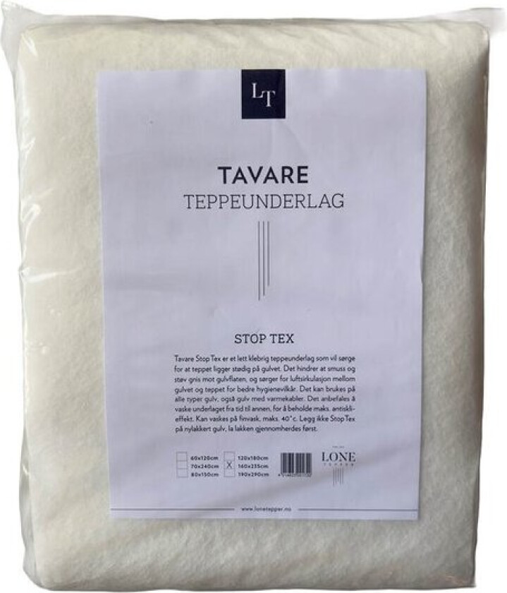 Stop-Tex filt teppeunderlag 160x235 cm