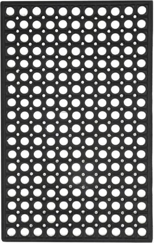 1105 gummi dørmatte 45x75 cm svart