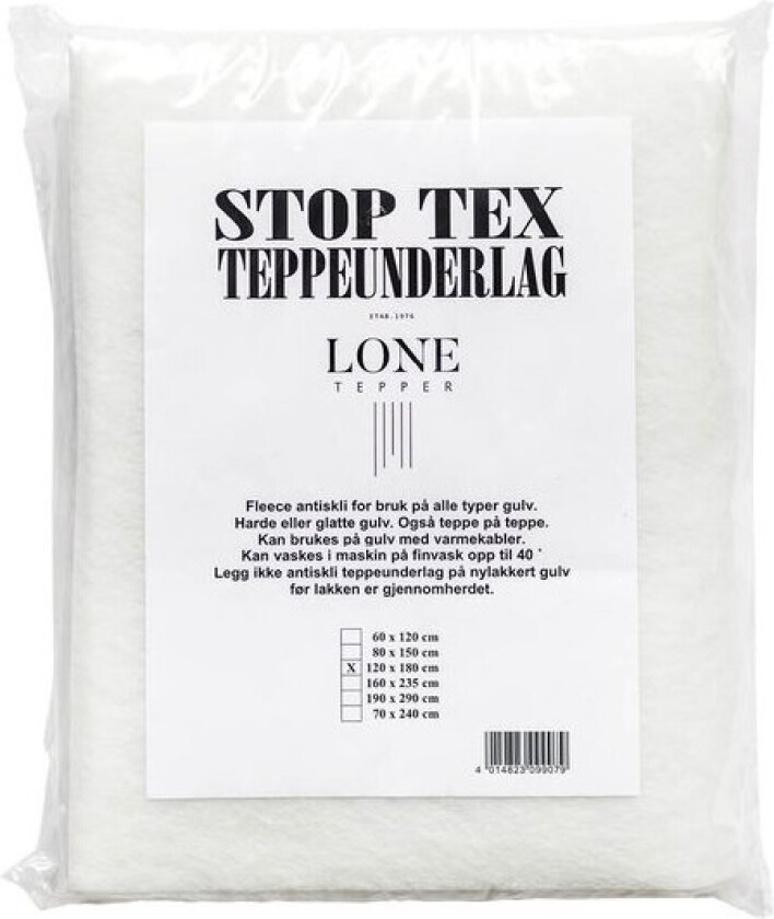 Stop-Tex filt teppeunderlag 120x180 cm