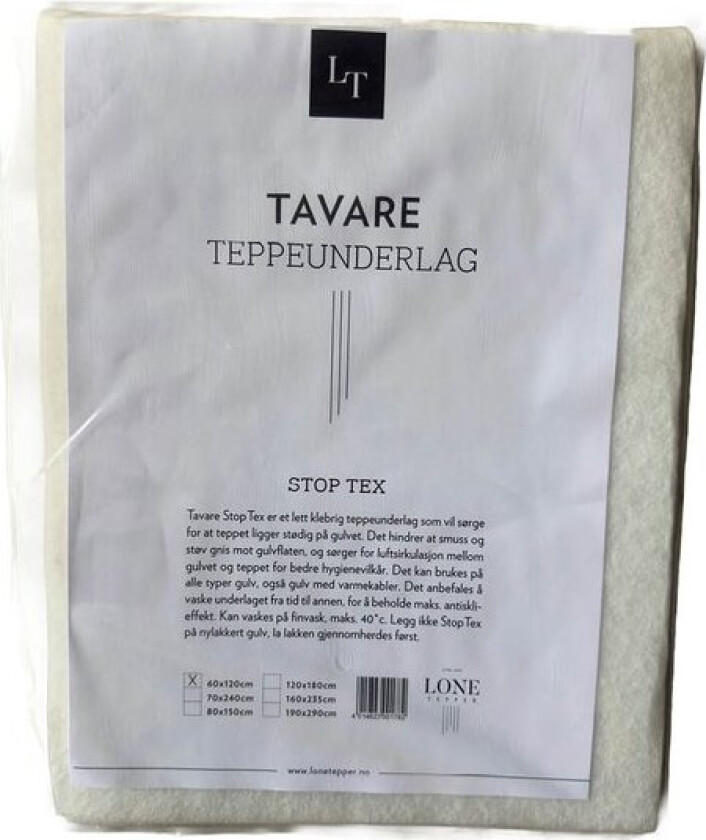 Stop-Tex filt teppeunderlag 60x120 cm