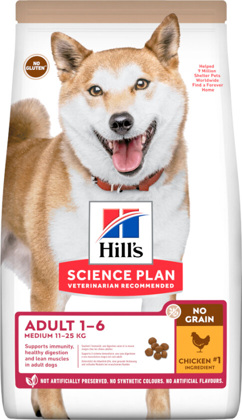 Hill's Science Plan Dog Adult No Grain med Kylling (14 kg)