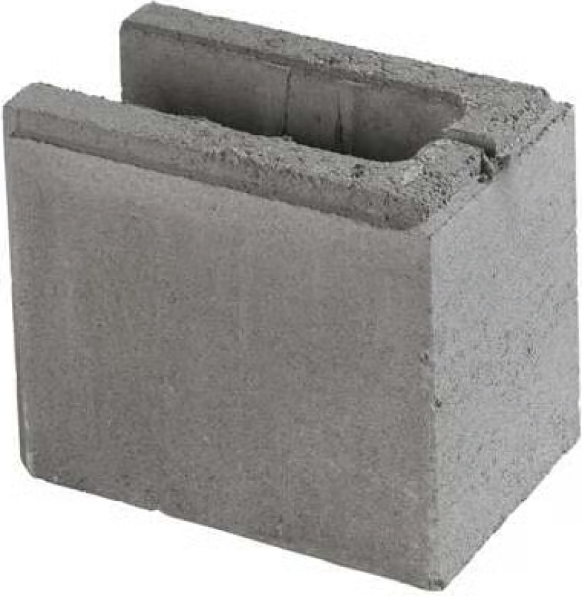 Forskalingsblokk 15 cm Halvstein m/ende