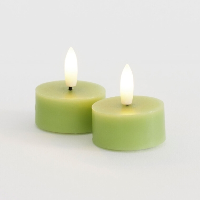 Sille telys 2 stk. sett Ø4,5xH2,2 cm Spring Green