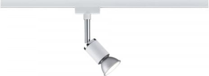 953.33, Spotlight på skinne, GU10, 230 V, Kromfarget, Hvit