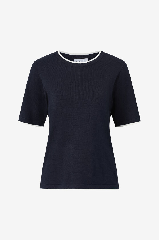 Genser MilaSZ Contrast Stripe SS Pullover - Blå