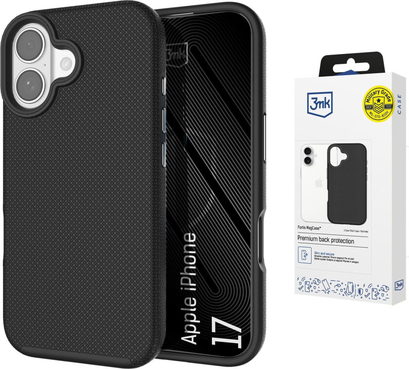3mk Fortis MagCase til iPhone 17 – svart