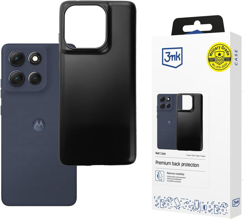 3mk matt deksel til Motorola Moto G86 Power – svart