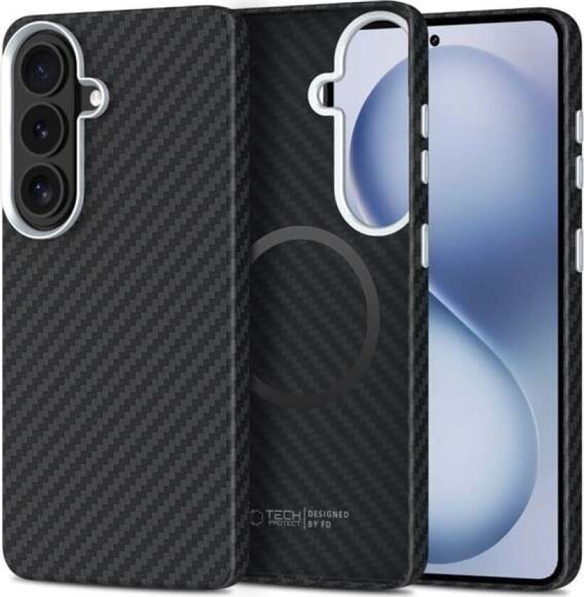 Ion Carbon MagSafe Case for Samsung Galaxy S26 - Black and Silver