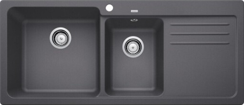 Naya 8S UX kjøkkenvask, 116x50 cm, grå