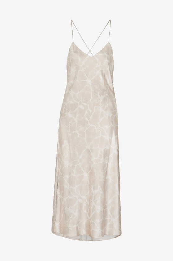Kjole Liquid Print Iconic Cami Dress - Beige