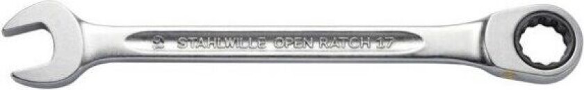 Ringgaffelnøgle flad med skralde 17F 19 mm