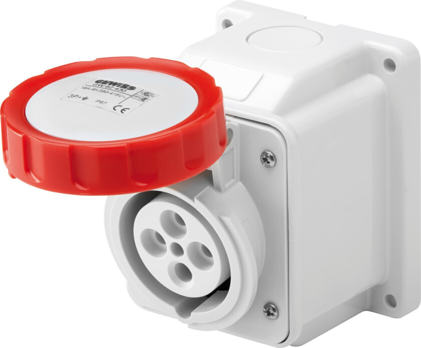 Stikk påvegg 32A 3P+N+J 400V IP67 - GW62442