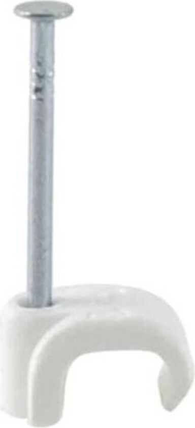 Kabelklips 3x5mm Hvit 100 Pakning For lampettledning oval