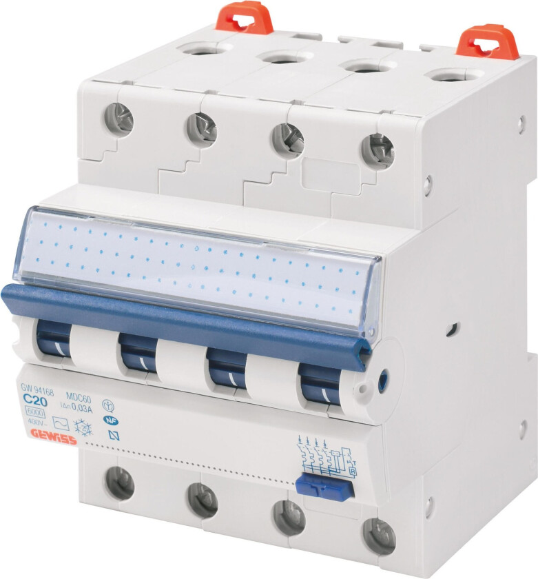 Jordfeilautomat 410C 10A 4-pol 4 mod C-kar GW94366