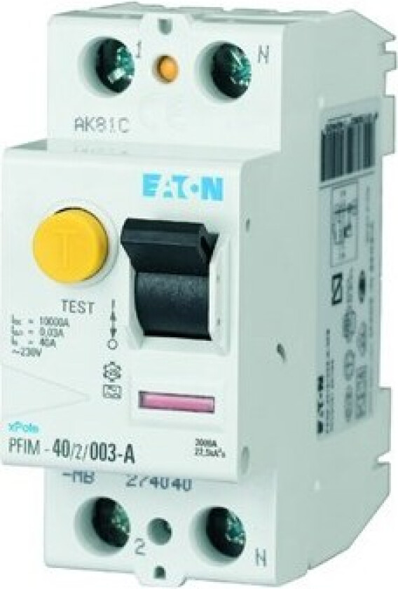 EATON jordfeilbryter 40A 100mA 2pol