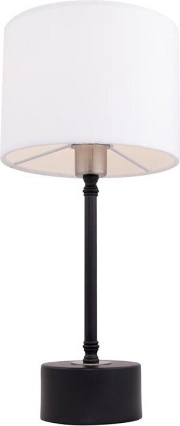 Merida bordlampe 38cm Sort m/Hvit velour skjerm