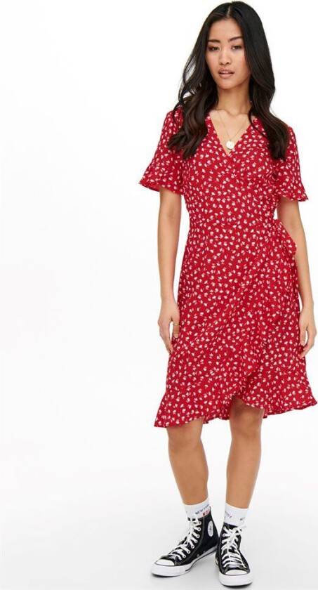Only Olivia Wrap Dress Rød 34