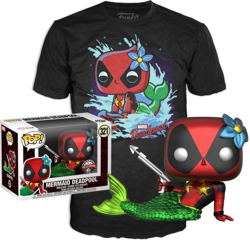 Tee Set POP figure & Tee Marvel Deadpool Mermaid Exclusive (Medium)