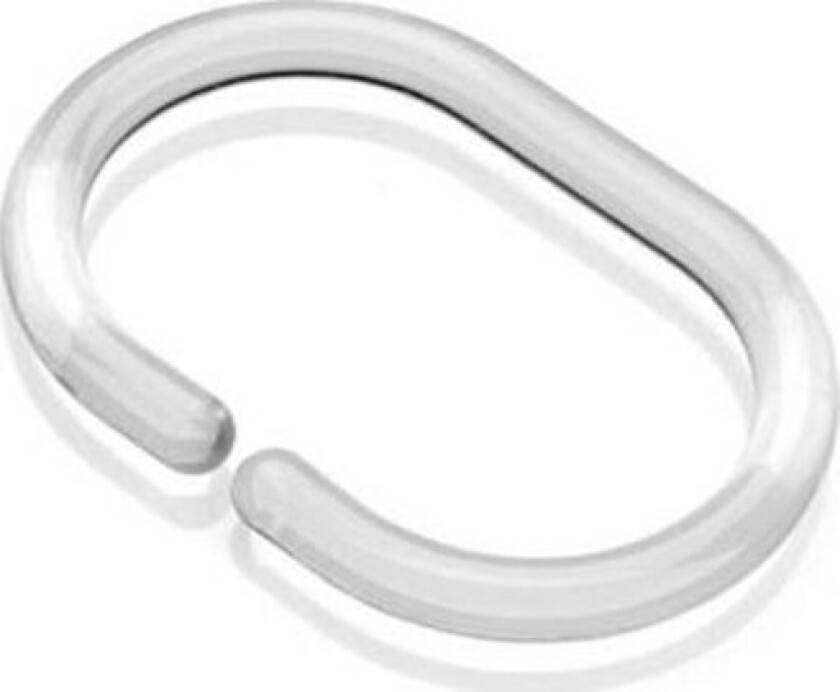 ringe til dusjforheng, 12 stk., transparent