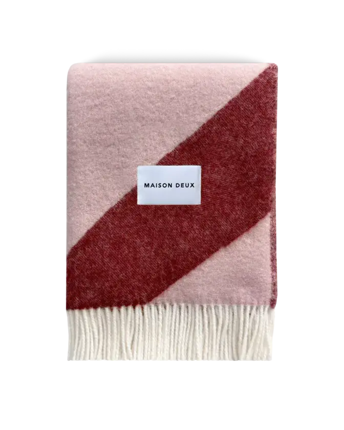 Swirl Pledd Rosa/Burgunder