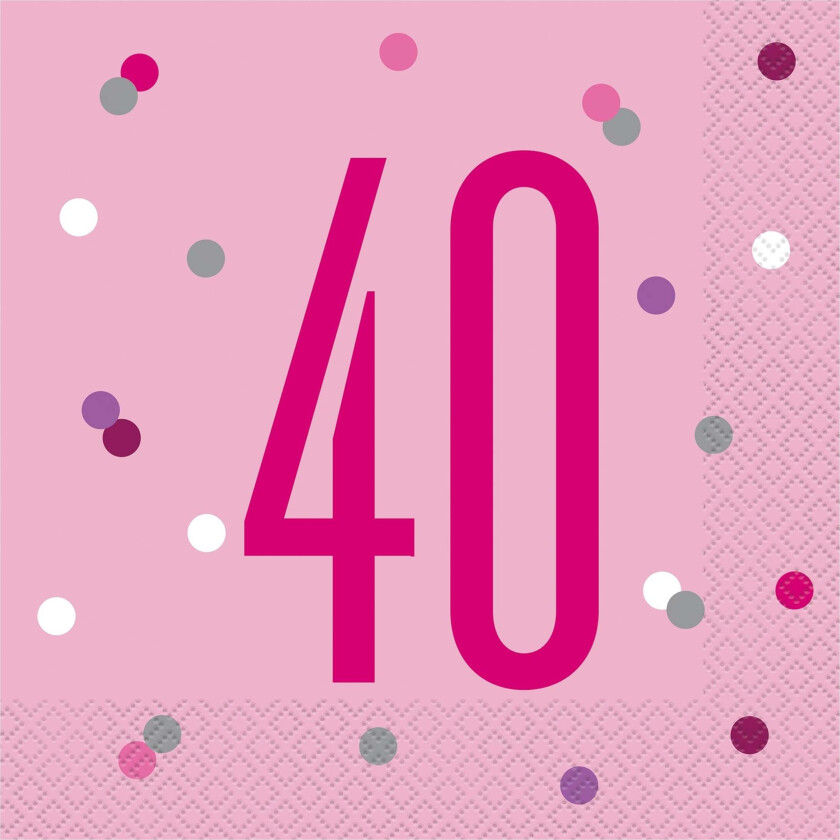 Servietter 40 rosa - 16-pakning