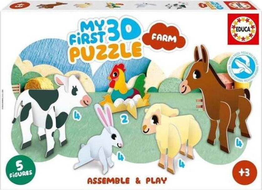 3D Puzzle Kids Baby Farm 3D Puslespill