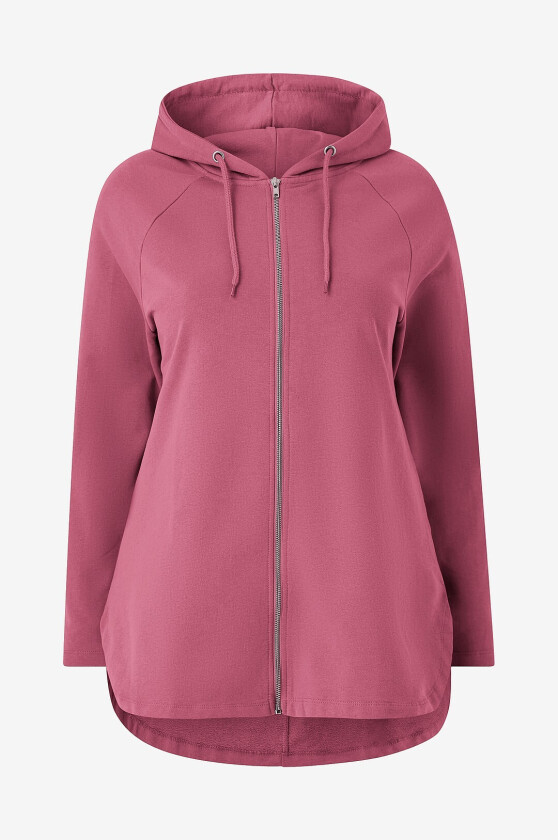 Genser med hette og glidelås - Rosa