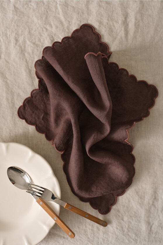 Servietter Malva Scallop 40x40 cm 2-pk - Brun